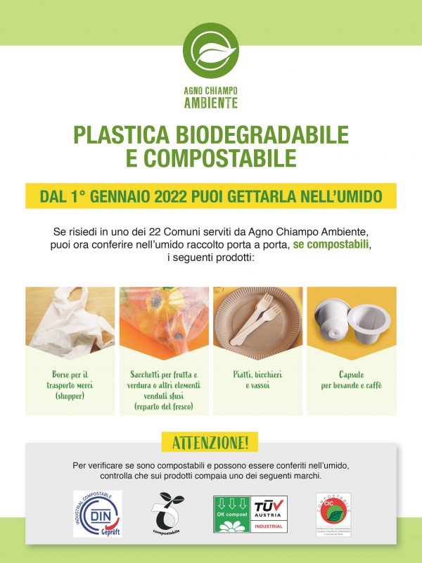Plastica biodegradabile e compostabile, dal 1° gennaio puoi gettarla nell’umido